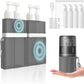 4 in 1 Travel Toiletry Containers,TSA Approved Refillable Travel Size Toiletries Bottles Set with Suction Cup for Smooth Walls - for Shampoo,Conditioner,Body Wash,Lotion.(Grey)