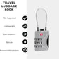 Travel Luggage Locks TSA Approved, Small Combination Padlock with Cable, Combo TSA Lock for Suitcase, Locker & Gym, Cabinet, Bag Zipper, Lock with Code for Travel Accessories (Silver)