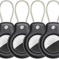 SPGUARD for AirTag Holder Case with Keychain, Air Tags-4 Pack for Apple Air Tag Holder with Wire Cable Lock Key Ring Chain Air Tagholder Accessories for GPS Item Tracker Kids,Keys,Luggage