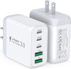 50W USB C Wall Charger Block, 2Pack 5-Port C Charger Fast Charging Block Dual PD Power Adapter&QC 3.0 Wall Plug Multiport Type C Charging Cube Brick for iPhone 16/15/14/13/12 Pro Max, iPad,Samsung - Roamly