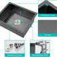 24x18 Inch Undermount Kitchen Sink Nano Black,18 Gauge Stainless Steel Single Bowl Kitchen Sink 9 Inch Deep Bowl Sink Undermount, 24"x18"x9"