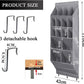 Over the Door Shoe Organizer, Grey 16 Pockets Hanging Shoe Storage Rack with Large Deep Pockets, Oxford 600D Fabric Shoe Storage Rack with 6 hook for Shoes, Home Accessories etc (Grey, 16-Grids)