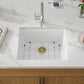 21 Inch White Granite Composite Bar Sink 21x18 Single Bowl Granite Composite Undermount Small Kitchen Sink Small Wet Bar Sinks with Workstation Quartz Natural Stone