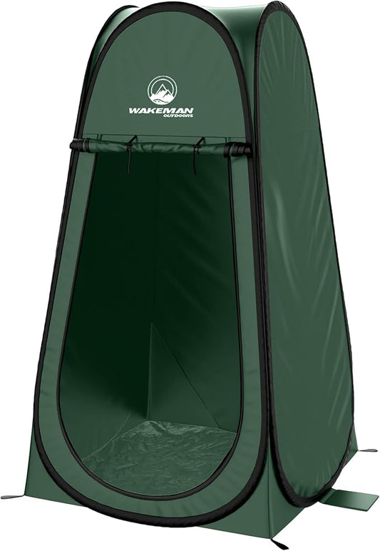 Wakeman Pop Up Changing Tent, 3.3 x 3.3 x 6.2ft, Camping Shower Tent for Portable Toilet Stall or Dressing Room with Carry Bag for Camping, Beach, or Tailgate, Polyester