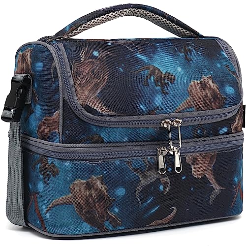 Double Decker Cooler Insulated Lunch Bag Large Tote for Boys