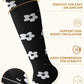 Thick Soft Cotton Compression Socks for Women Men 15-20mmHg Knee High Breathable Cotton Socks for All Day Comfort