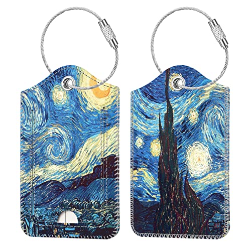 Luggage Tags Privacy Cover ID Label for Travel Bag Suitcase (2 Count)