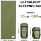 Ultralight Warm Weather Sleeping Bag - Portable, Waterproof, Compact Lightweight, Comfort with Compression Sack - Great for Outdoor Camping, Backpacking & Hiking