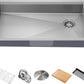 KRAUS Kore ADA Workstation 32-inch Undermount 16 Gauge Stainless Steel Kitchen Sink, Single Bowl Kitchen Sink with Accessories, KWU110-32/5.5