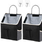 2pcs Wall Hanging Storage Bag,Wall Hanging Organizer Bags with Pockets, Wall Organizer Storage for Dormitory Bathroom Bedroom Kitchen(Black)