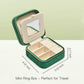 TAIMY Plush Velvet Travel Jewelry Box, Small Travel Jewelry Case, Portable Mini Jewelry Travel Organizer Boxes for Rings Earrings Necklaces Bracelets(Emerald Green,with Mirror)
