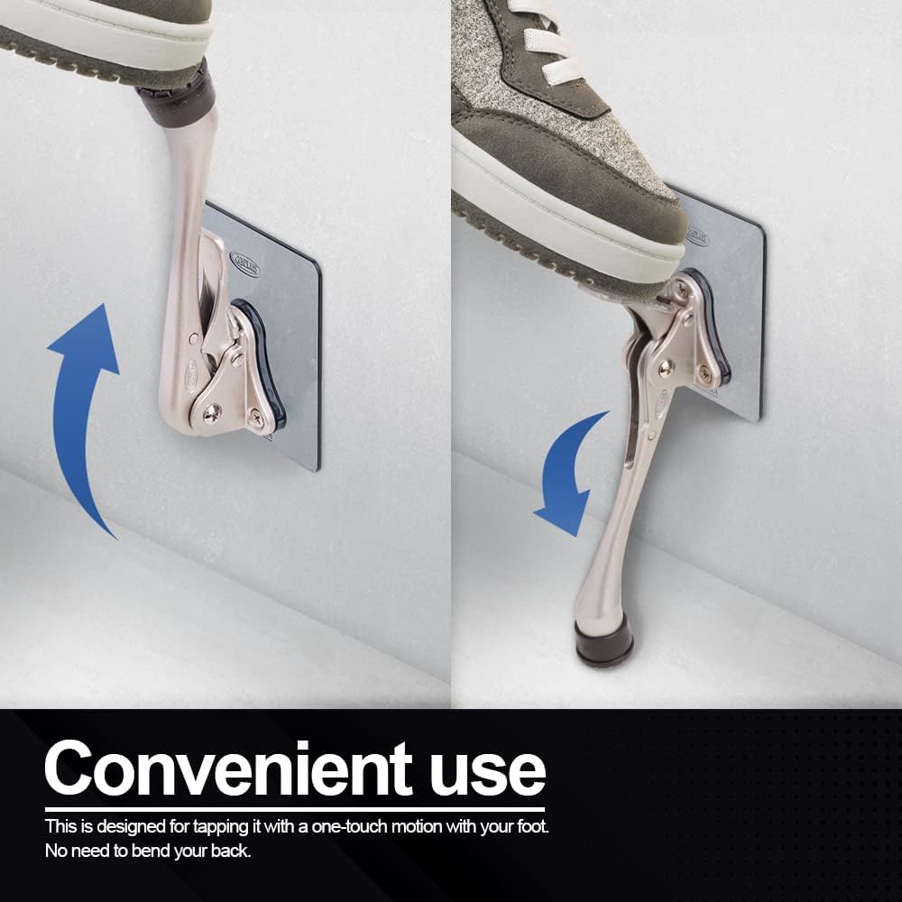 One-Touch Doorstop Adhesive Bracket (Black, 6inch x 1pack)