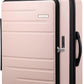 LUGGEX 28 Inch Luggage with Spinner Wheels, Expandable PC Hard Shell Checked Suitcase with Front Opening, Lightweight (Pink, 28 Inch) - Roamly