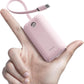iWALK Mini Portable Charger 10,000mAh, 22.5W USB-C Fast Charging Power Bank with Built-in Cable, Travel Essential Ultra-Small Battery Pack Compatible for iPhone 16/16 Pro/15, Samsung, Google, Pink