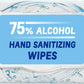 Advanced Large 75% Alcohol Hand Sanitizing Wipes, 4 Packs of 50 (200 Wipes) - Plus 20 Travel Packs - (Each Wipe Size 6" x 8")