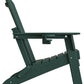 Folding Adirondack Chair - Extended Ergonomic Backrest, Cup Holder - Easy Assembly - Durable HDPE Plastic, Weather Resistant & Maintenance-Free - Lawn, Patio, Deck Supports 400lbs Green