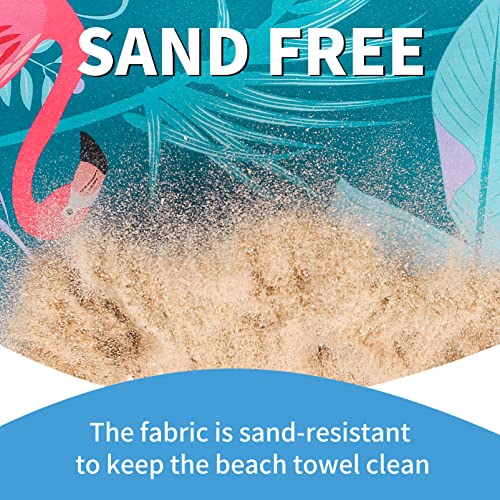 Microfiber Beach Towel Oversized 71x32 Blue Pink with Bag 2 Pack (2 Count)