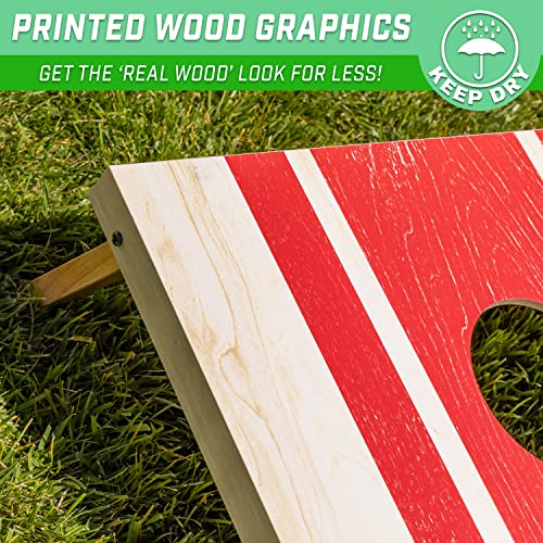 4 ft x 2 ft Regulation Size Wood Design Cornhole Game Set