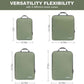BAGAIL 4 Set/6 Set/8 Set Compression Packing Cubes Travel Accessories Expandable Packing Organizers (Cloth Pattern, 4-Matcha Green)