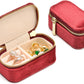 Small Travel Jewelry Case, Mini Tiny Plush Velvet Jewelry Box for Women and Girls, Pocket Size Jewelry holder organizer for Rings Earrings and Small Items(Burgundy)