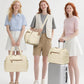 Travel Duffle Bag,Puffer Carry On Duffel Bag with Laptop Compartment Waterproof Overnight Weekender Bags for Women Large Hospital Tote Bags for Labor and Delivery(Medium,Beige）