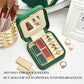 TAIMY Plush Velvet Travel Jewelry Box, Small Travel Jewelry Case, Portable Mini Jewelry Travel Organizer Boxes for Rings Earrings Necklaces Bracelets(Emerald Green,with Mirror)