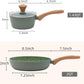 Nonstick Cookware Set, 2-Piece Non-Toxic Coated 8.5 Inch Frying Pan & Saucepan with Lid, PFOA Free Dishwasher Safe, Induction Compatible, Beginner Kitchen Pots and Pans Set, Green