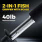 Fish Gripper with Scale, 15.8" Corrosion-Resistant Stainless Steel Fish Lip Gripper, 4.2mm Wide Opening, 40LB Load Capacity & Non-Slip 360° EVA Swivel Handle, Fish Grabber Tool for Saltwater