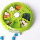INVODA Weekly Pill Organizer 7 Compartment Rotating Pill Box for Daily Medication & Vitamins - Portable Travel Pill Case Fish Oil Supplements Vitamins Organizer (Green+Bag)