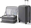 mixi 26 Inch Large Checked Luggage PC Hard Shell Suitcase Top Opening Aluminum Frame Travel Suitcases with Wheels, Rock Gray