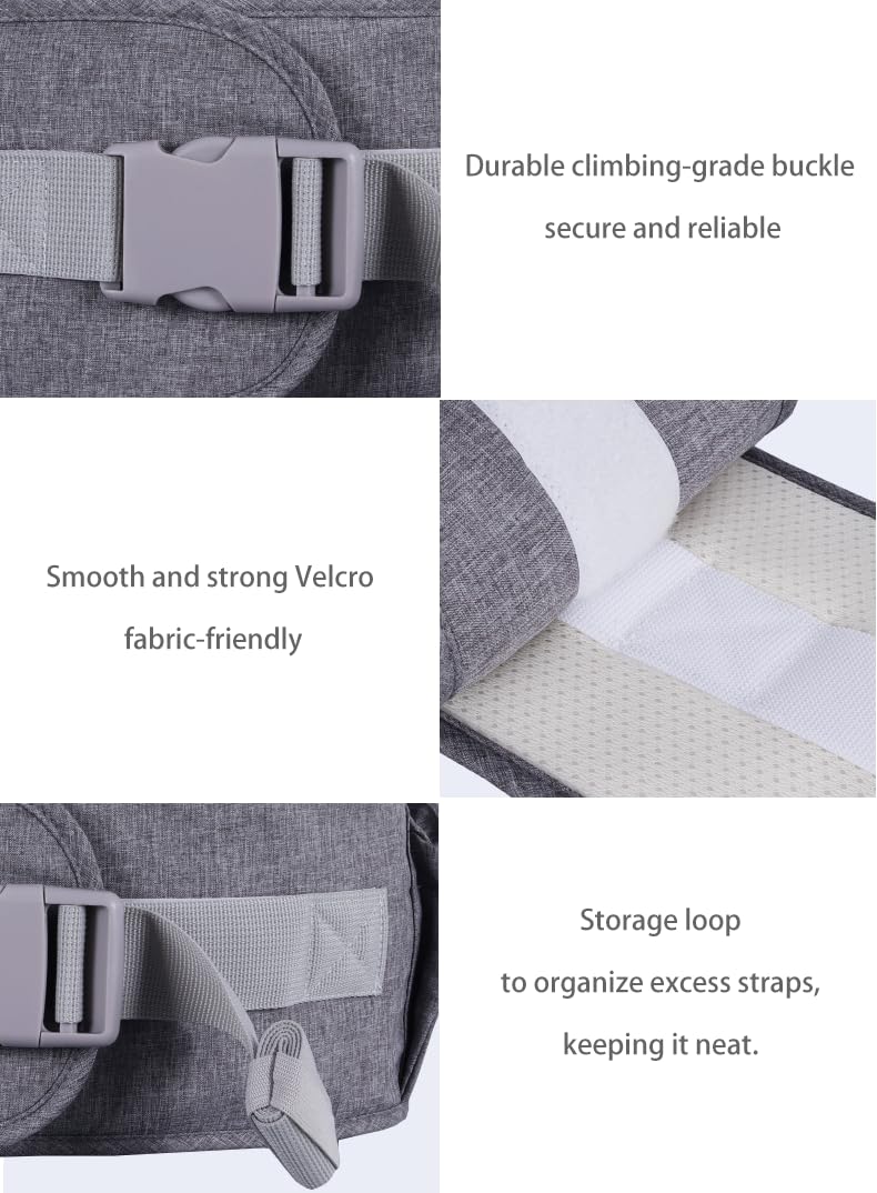 Baby Hip Seat Carrier Baby Waist Stool for Child Infant Toddler with Adjustable Strap Buckle Pocket Soft Inner Huge Storage (Black)