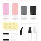 Morfone 16 Pack Silicone Travel Bottles Set for Toiletries TSA Approved Travel Containers Leakproof Squeezable Refillable Accessories 2oz 3oz for Shampoo Conditioner Lotion Liquids (Black Pink)