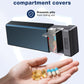 HEIYING 7 Days Pill Organizer with Aluminum Shell for One Week Capacity, Portable Metal Pill Case to Hold Vitamin, Medicine, Supplements