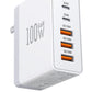 100W USB C Wall Charger,6-Port PD Fast USB C Charging Block,3 Type C+3Type A Multiport Plug,6 in 1 Charger Compatible with for iPhone 16/15/14/13/12/ProMax,iPad,AirPods4,Galaxy S25/S24,Watch,AirPorts - Roamly