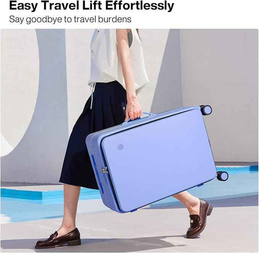 mixi 26 Inch Large Checked Luggage PC Hard Shell Suitcase Top Opening Aluminum Frame Travel Suitcases with Wheels, Lilac Purple