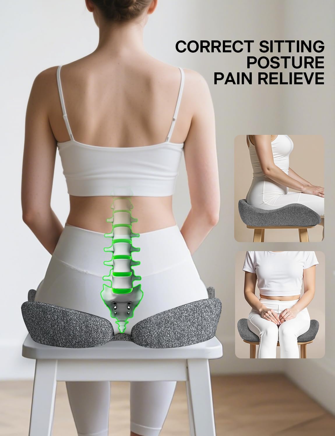 Medisana Seat Cushion, SC 100 Seat Cushions for Office Chairs, Car Seat, Wheelchair - Sciatica & Tailbone & Coccyx Pain Relief Pillow for Driver Sedentary, Christmas White Elephant Gifts for Adults