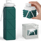 Portable Collapsible Water Bottles,BPA Free Food-Grade Silicone Reusable water Bottle For Outdoor Travel Hiking Sports,Compact,Lightweight Easy To Carry,Leakproof Water Bottles,Dark Green