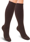 Cotton Compression Socks for Women & Men. 15-20 mmHg Support Knee-High Brown S/M