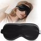 Pure 22 Momme 6A Grade Mulberry Silk Sleep Mask for Side Sleepers - 100% Blackout Eye Mask with Travel Pouch (Black)