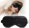 Pure 22 Momme 6A Grade Mulberry Silk Sleep Mask for Side Sleepers - 100% Blackout Eye Mask with Travel Pouch (Black)