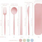 4 Sets Reusable Travel Utensils Set with Case, TWUTGAYW Portable Camping Utensil Set, BPA Free Spoon Knife Fork Chopsticks Tableware for Kids, Plastic Cutlery Set for Lunch Picnic Daily Use(4 Colors)