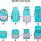ZOMAKE 25L Ultra Lightweight Packable Backpack, Foldable Hiking Backpacks Water Resistant Small Folding Daypack for Travel(Aqua Blue)