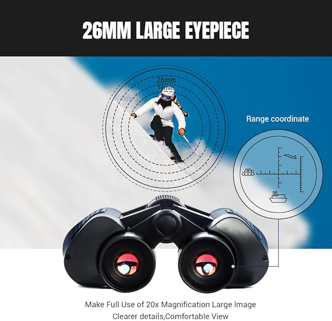 20x50 High Powered Binoculars for Adults, Waterproof Compact Binoculars with Low Light Vision for Bird Watching Hunting Football Games Travel Stargazing Cruise with Carrying Bag