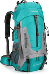 King'sGuard 60L Hiking Backpack Large Waterproof Camping Backpack for Men and Women Lightweight Frameless Backpacking Backpack with Rain Cover (Lake Blue) - Roamly