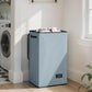 SOLEDI Laundry Hamper with Lid 90L Large & Tall Collapsible Laundry Basket, Clothes Hamper with Bag Removable Easy to Carry, Dirty Hampers for Bedroom, Bathroom, Dorm, College, Blue Grey