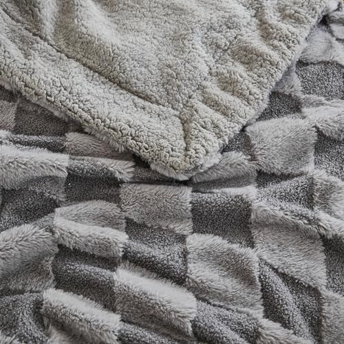 Luxury Faux Fur Rabbit Fur Throw Blanket Gray 60"*80"