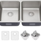 KRAUS Dex 33-inch Undermount 16 Gauge Stainless Steel Double Bowl Kitchen Sink, KA1UD33B