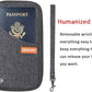 defway Passport Holder Travel Wallet - Family Passport Holder of 4, RFID Blocking Passport Wallet for Men Women, Travel Essentials for Flying, GREY