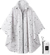 Rain Poncho Jacket Coat Hooded Zipper Style for Women/Men/Adult with Pocket