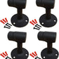 QCAA Solid Brass Door Stop, 3", Matte Black, 4 Pack, Made in Taiwan